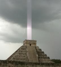Kukulkan Pyramid and light beam